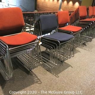 (140) Metal Frame Stackable Chairs Made by MLP Seating Corporation. 