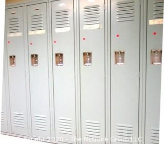 Set of (14) Grey 12" x 72" Metal Lockers