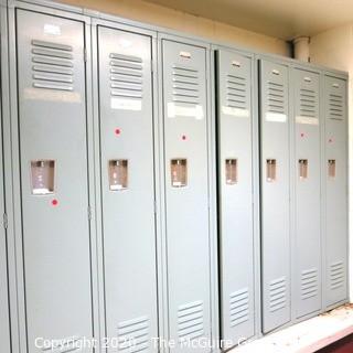 Set of (14) Grey 12" x 72" Metal Lockers