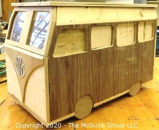 Student Made VW Bug Little Library Box.  Measures approximately 15" x 23"x 12.  Opens from Top.  