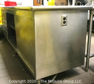 30 x 80 x 36"t Stainless Steel Prep Table with Sliding Door Storage 