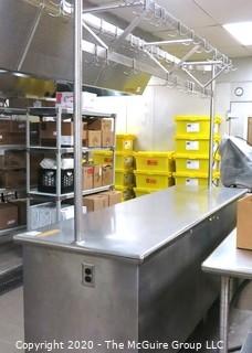 30 x 96 x 36"t Stainless Steel Prep Table with Overhead Pot Rack