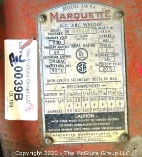 Marquette AC ARC Welder; 230V Model EW-94; working