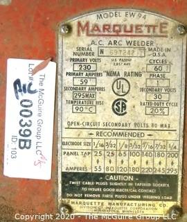 Marquette AC ARC Welder; 230V Model EW-94; working