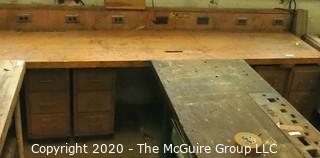 27 x 146 x 34"t Wooden Workbench (without outlet rail) 