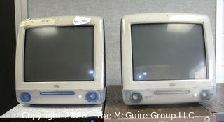 Two (2) Classic Vintage Apple IMAC Computer Monitors CPUs.  Made in 2000 