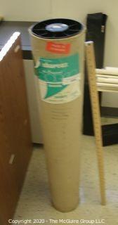 INDUST: NOS roll of drafting table overlay material by BORCO, Green/Ivory sided; 37.5" x 10 yds