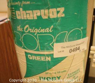 INDUST: NOS roll of drafting table overlay material by BORCO, Green/Ivory sided; 37.5" x 10 yds