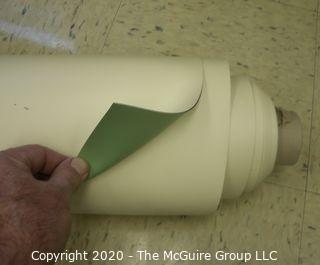 INDUST: NOS roll of drafting table overlay material by BORCO, Green/Ivory sided; 37.5" x 10 yds