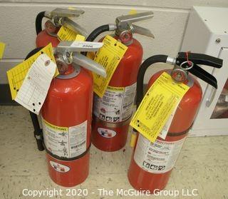 (4) Fire Extinguishers and Hangers; 3 Badger & 1 brand unknown