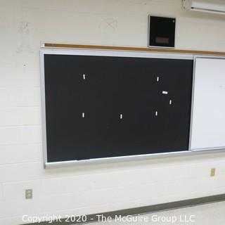 4' X 8' BLACK BOARD IN METAL FRAME (BUYER TO REMOVE FROM WALL)