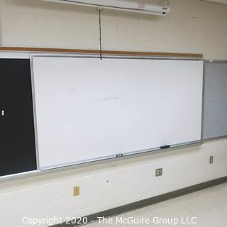 4' X 8' WHITE BOARD IN METAL FRAME (BUYER TO REMOVE FROM WALL)