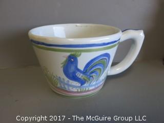 Collection includes Quimper cup, enameled vase, and hand painted bunny