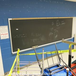 4' X 16' BLACK BOARD IN METAL FRAME (YOU MUST REMOVE FROM WALL)