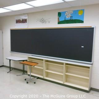 4' X 16' BLACK BOARD IN METAL FRAME (BUYER TO REMOVE FROM WALL)