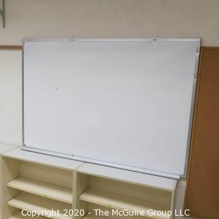 4' X 8' WHITE BOARD IN METAL FRAME (BUYER TO REMOVE FROM WALL)