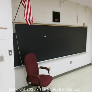 4' X 16' BLACK BOARD IN METAL FRAME (BUYER TO REMOVE FROM WALL)