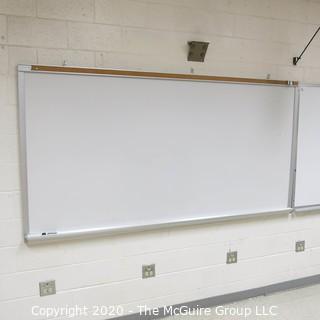 4' X 8' WHITE BOARD IN METAL FRAME (BUYER TO REMOVE FROM WALL)