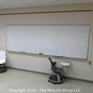 4' X 12' WHITE BOARD IN METAL FRAME (BUYER TO REMOVE FROM WALL)