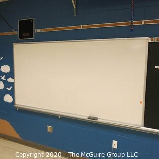 4' X 8' WHITE BOARD IN METAL FRAME (BUYER TO REMOVE FROM WALL)