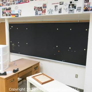 4' X 10' BLACK BOARD IN METAL FRAME (BUYER TO REMOVE FROM WALL)