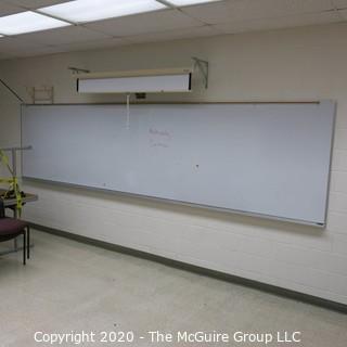 4' X 16' WHITE BOARD IN METAL FRAME (BUYER TO REMOVE FROM WALL)