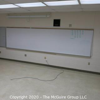 4' X 16' WHITE BOARD IN METAL FRAME (BUYER TO REMOVE FROM WALL)