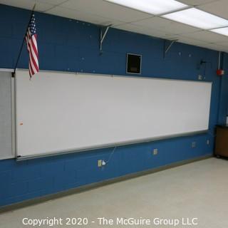 4' X 16' WHITE BOARD IN METAL FRAME (BUYER TO REMOVE FROM WALL)