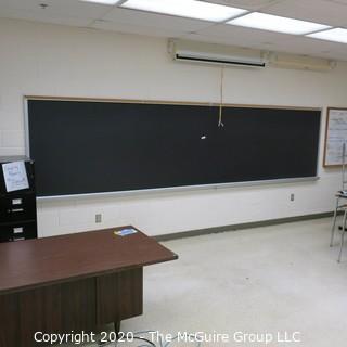 4' X 16' BLACK BOARD IN METAL FRAME (BUYER TO REMOVE FROM WALL)