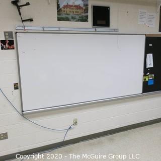 4' X 8' WHITE BOARD IN METAL FRAME (BUYER TO REMOVE FROM WALL)