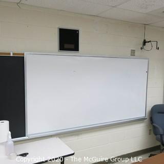 4' X 8' WHITE BOARD IN METAL FRAME (BUYER TO REMOVE FROM WALL)