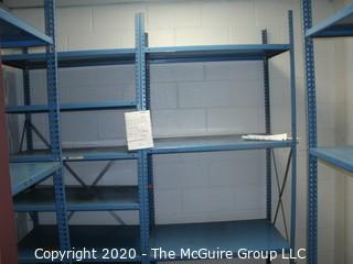 Set of Wide Blue Steel Industrial Shelving