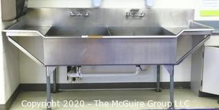 96"W Stainless Steel Double Sink