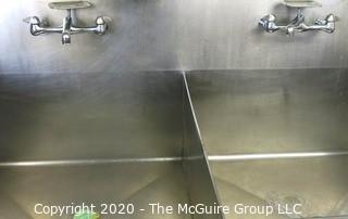 96"W Stainless Steel Double Sink