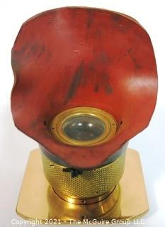 Vintage Brass Gunsight Eyepiece with Rubber Surround.  Measures 3 x 3 x 3"