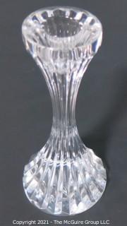 Set of (4) Baccarat Cut Crystal Candle Sticks with Deep Bevel Cuts in Massena Pattern.  They measure approximately 6 1/2" tall. 