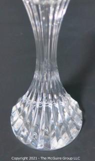 Set of (4) Baccarat Cut Crystal Candle Sticks with Deep Bevel Cuts in Massena Pattern.  They measure approximately 6 1/2" tall. 