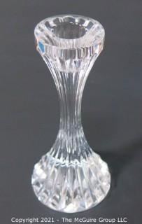 Set of (4) Baccarat Cut Crystal Candle Sticks with Deep Bevel Cuts in Massena Pattern.  They measure approximately 6 1/2" tall. 