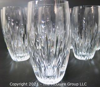 Set of (8) Baccarat Cut Crystal Highball Glasses with Deep Bevel Cuts in Sought After Massena Pattern.  They measure approximately 6" tall {Note: Description adjusted 2/1/21 @3:18pm ET}