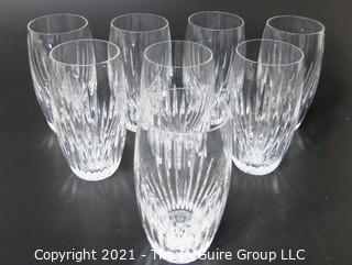 Set of (8) Baccarat Cut Crystal Highball Glasses with Deep Bevel Cuts in Sought After Massena Pattern.  They measure approximately 6" tall {Note: Description adjusted 2/1/21 @3:18pm ET}