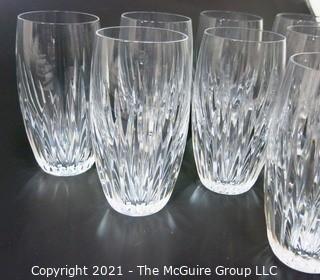 Set of (8) Baccarat Cut Crystal Highball Glasses with Deep Bevel Cuts in Sought After Massena Pattern.  They measure approximately 6" tall {Note: Description adjusted 2/1/21 @3:18pm ET}