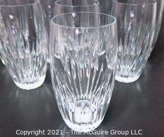 Set of (8) Baccarat Cut Crystal Highball Glasses with Deep Bevel Cuts in Sought After Massena Pattern.  They measure approximately 6" tall {Note: Description adjusted 2/1/21 @3:18pm ET}