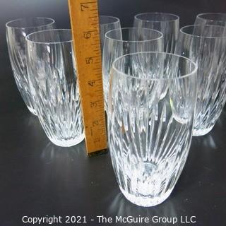 Set of (8) Baccarat Cut Crystal Highball Glasses with Deep Bevel Cuts in Sought After Massena Pattern.  They measure approximately 6" tall {Note: Description adjusted 2/1/21 @3:18pm ET}