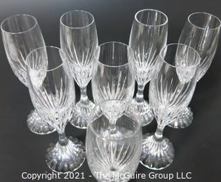 Set of (8) Baccarat Cut Crystal Champagne Flutes with Deep Bevel Cuts in Sought After Massena Pattern.   They measure approximately 9" tall. <br> <br>

These retail at $360 each