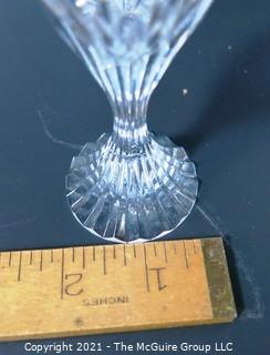 Set of (8) Baccarat Cut Crystal Cordials with Deep Bevel Cuts in Sought After Massena Pattern.   They measure approximately 5 1/2" tall. {Note: Description Altered 2/1/21 at 3:32pm ET}