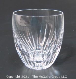 Set of 8 Baccarat Cut Crystal Tumblers with Deep Bevel Cuts in Sought After Massena Pattern.   They measure approximately 3 1/2" tall.