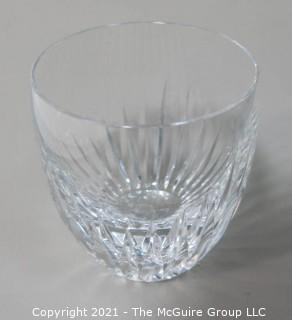 Set of 8 Baccarat Cut Crystal Tumblers with Deep Bevel Cuts in Sought After Massena Pattern.   They measure approximately 3 1/2" tall.