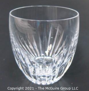 Set of 8 Baccarat Cut Crystal Tumblers with Deep Bevel Cuts in Sought After Massena Pattern.   They measure approximately 3 1/2" tall.