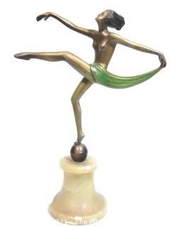 Vintage Art Deco Statue of Dancer in Arabesque on Marble Base.  Measures approximately 8" tall.