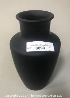 Black Frosted Glass Vase.  Measures approximately 10" tall. 